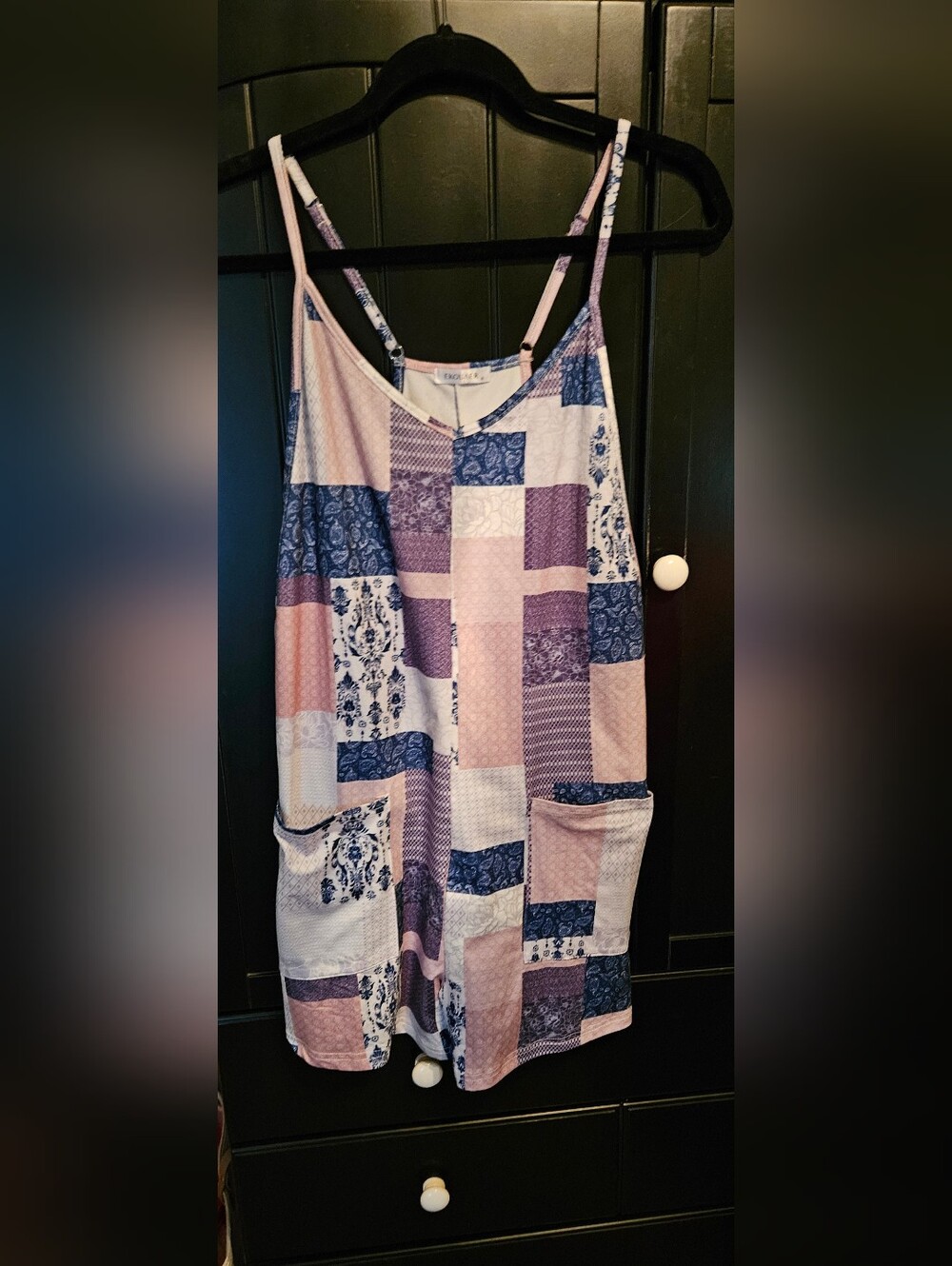 Junior Pink, Purple & Blue Patchwork Short Set Romper